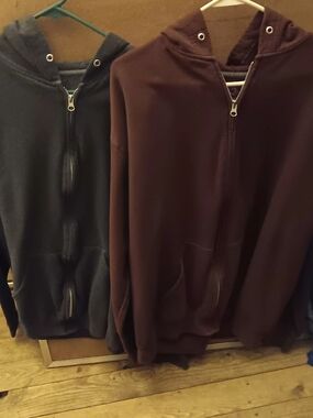 H&M Dark Charcoal Zip Hoodie with Metal Zipper